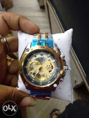 Steel copper chain chrono working not used new