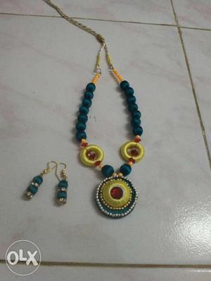 Teal And Yellow Necklace