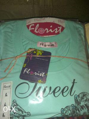 Teal Florist Crew-neck Shirt