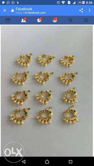 Twelve Gold Hook Earrings
