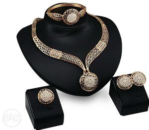 Wedding jewelry Necklace Bracelet Earrings, Ring (per set