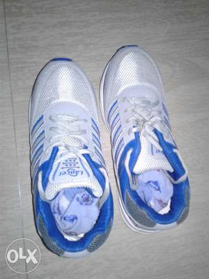 White And Blue Lancer Sneakers