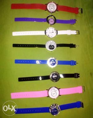 White, Black, And Purple Straps Watches