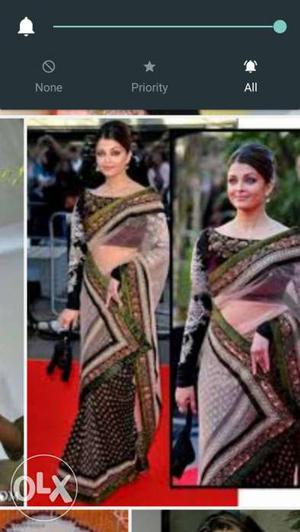 Women's Brown, Green, Black, And Gray Sari Screenshot