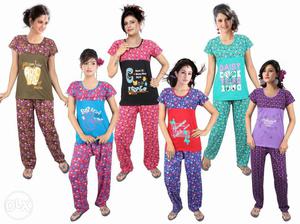 Women's Ladies nightsuits top with pajama in 6