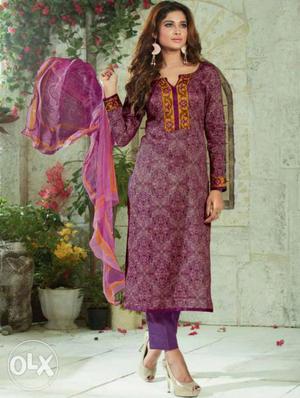 Women's Maroon And Red Floral Anarkali Suit