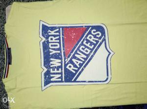 Yellow New York Rangers Printed Crew-neck Shirt