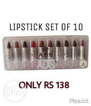 10-piece ADS Lipstick Set In Box BRAND NEW NOT SECOND HAND