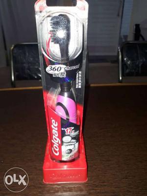 Black And Purple Colgate Tooth Brush In Box