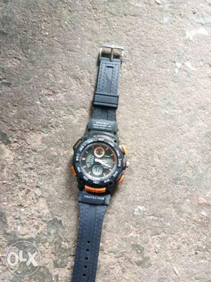 Black Chronograph Digital Watch