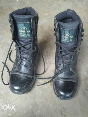 Black Leather Armstar Combat Boots
