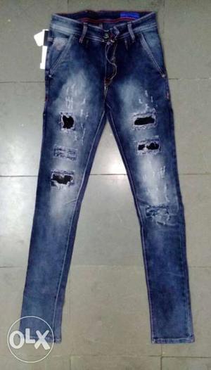 Blue-washed Denim Jeans