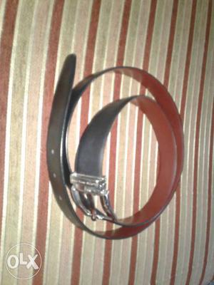 Brown And Black Leather Belt