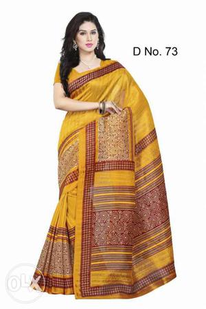 Brown And Yellow Sari