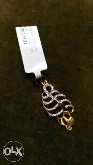 Diamond Embellished Gold Pendant