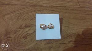 Gold And White Pearl Earrings