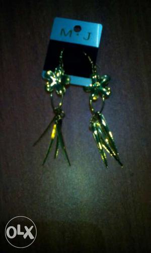 Gold M.J Fishhook Earrings