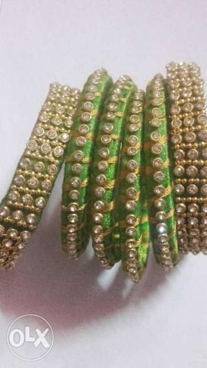 Green And Gold Diamond Bracelet