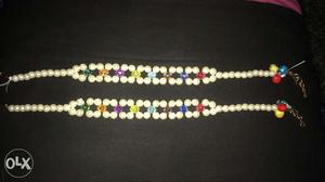 Handmade payal for girls. made of pearls n