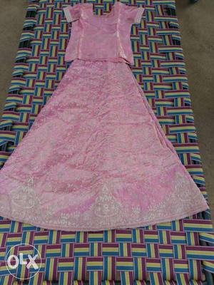 Only one time used pink colour havy lahnga sell