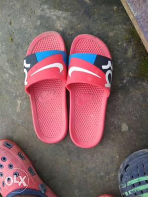 Pair Of Pink Nike Kevin Durant Slide Sandals