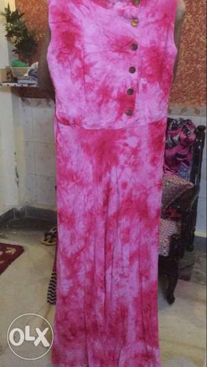 Pink Tiedyed Maxi Dress