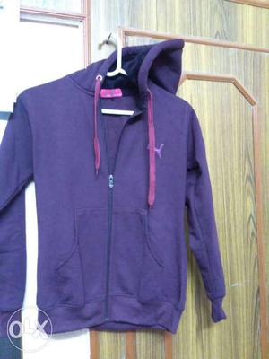 Purple Puma Zip-up Pullover Hoodie