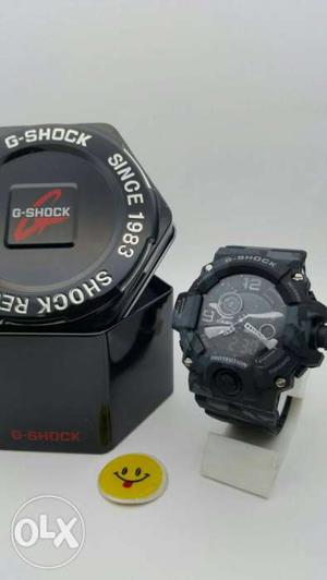 Round Black G-shock Casio Digital Watch With Case