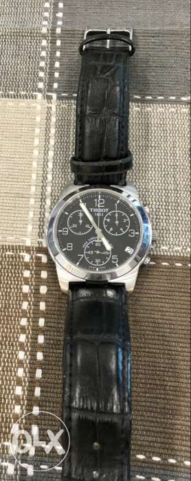 Round Silver And Black original Tissot Chronograph Watch