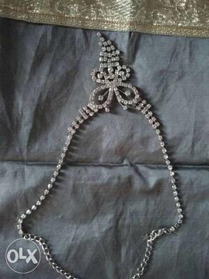 Silver Chain Diamond Style Necklace