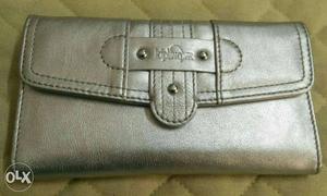Silver Leather Kipling Tr-fold Wallet