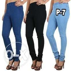 Women's Blue And Black Jeggings