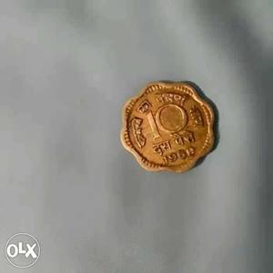10 Scallop Indian Paise Coin