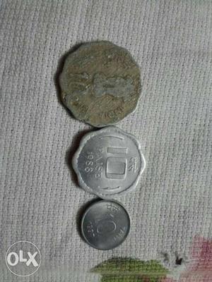 3types of 10paisa coins...