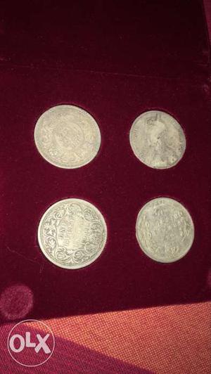 Antique indian one rupee coin 4pc