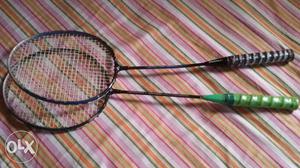 Black And Black-and-green Badminton Rackets