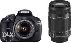 Black Canon DSLR Camera With Telephotolens