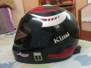 Black, Red, And White Full-face Motorcycle Helmet