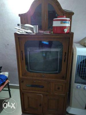 Brown Wooden TV Hutch