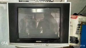 Gray Samsung CRT Flat Screen Television