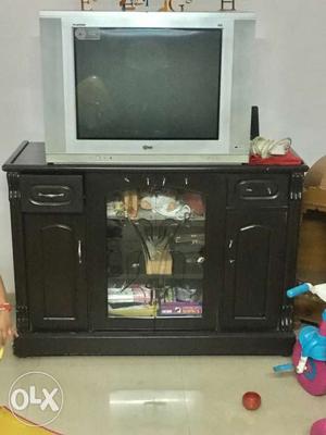 LG tv with cabinet
