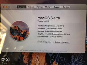 MacOS Sierra macbook pro for sell