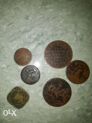 Old coins and note collection
