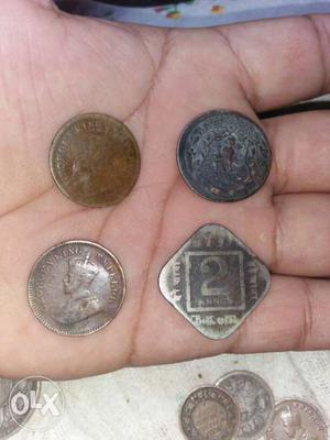 Old copper bronze n hanuman coins available