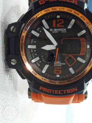 Orange And Black Casio G-shock Watch