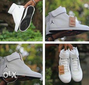 Pair Of White Air Jordan Basketball Shoes
