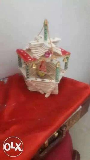 Red nd white beautiful hand made boat for decoration