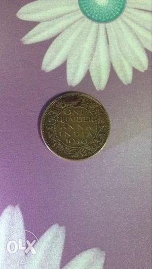 Round 1 Quarter Anna India Coin