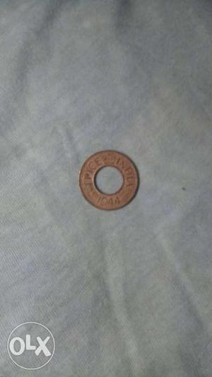 Round Brown Indian Pice Coin