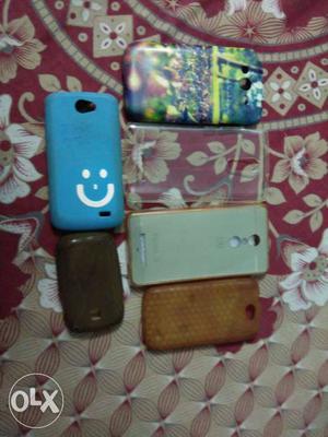Six Brown, White And Blue Phone Cases